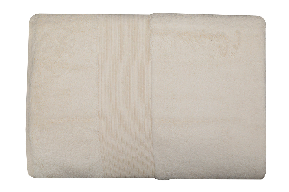 Beige Plain Cotton Bath Towel 30x60 inch front view