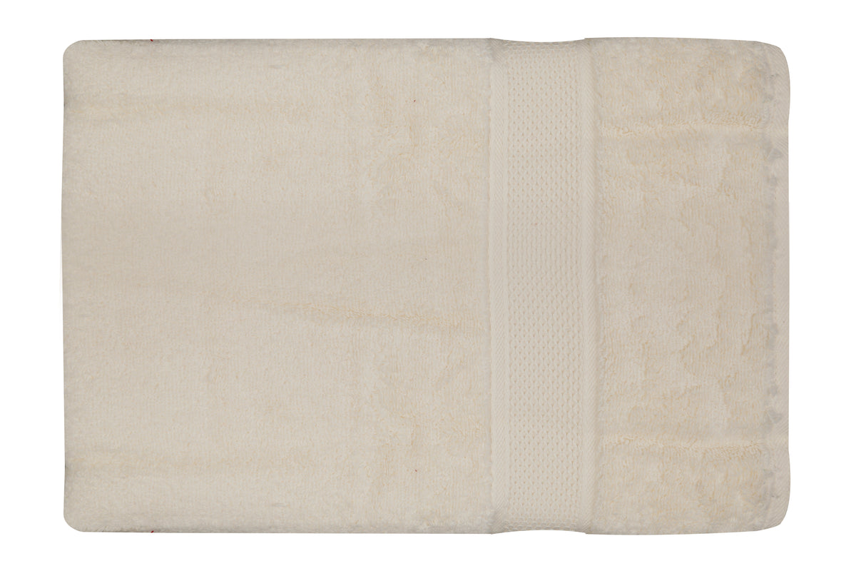 Beige Plain Cotton Bath Towel 30x60 inch front view