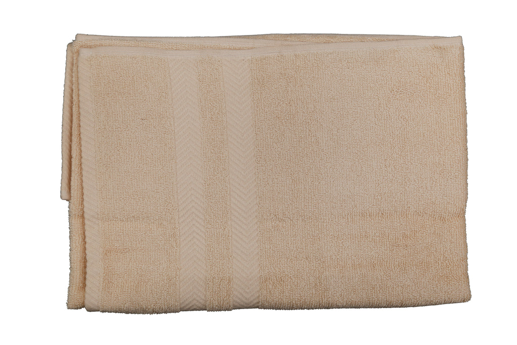 Beige Cotton Bath Towel Plain(27 X 54 Inch) - Jagdish Store Online Since 1965