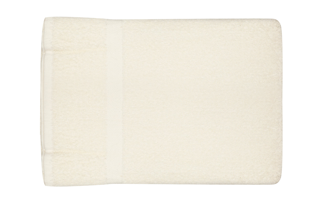 Beige Plain Cotton Bath Towel 30x60 inch front view
