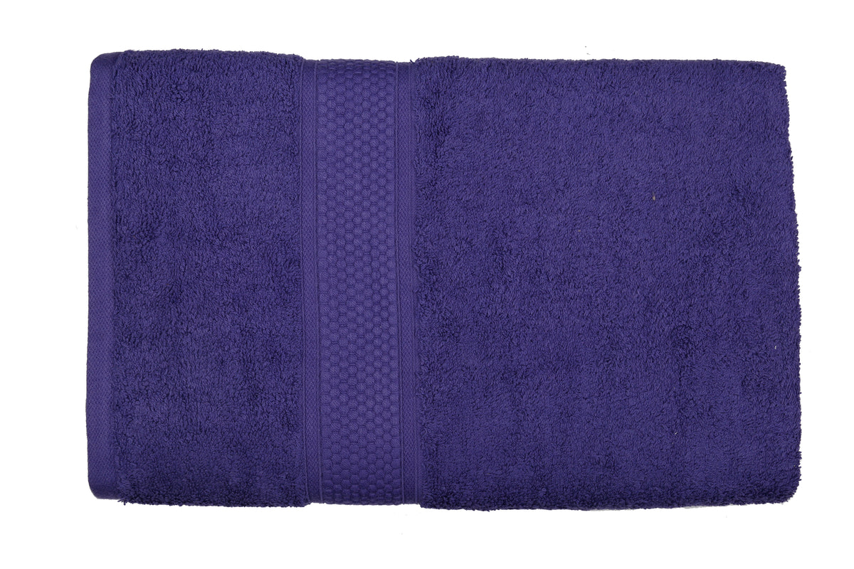 Purple Plain Cotton Bath Towel 30x60 inch front view