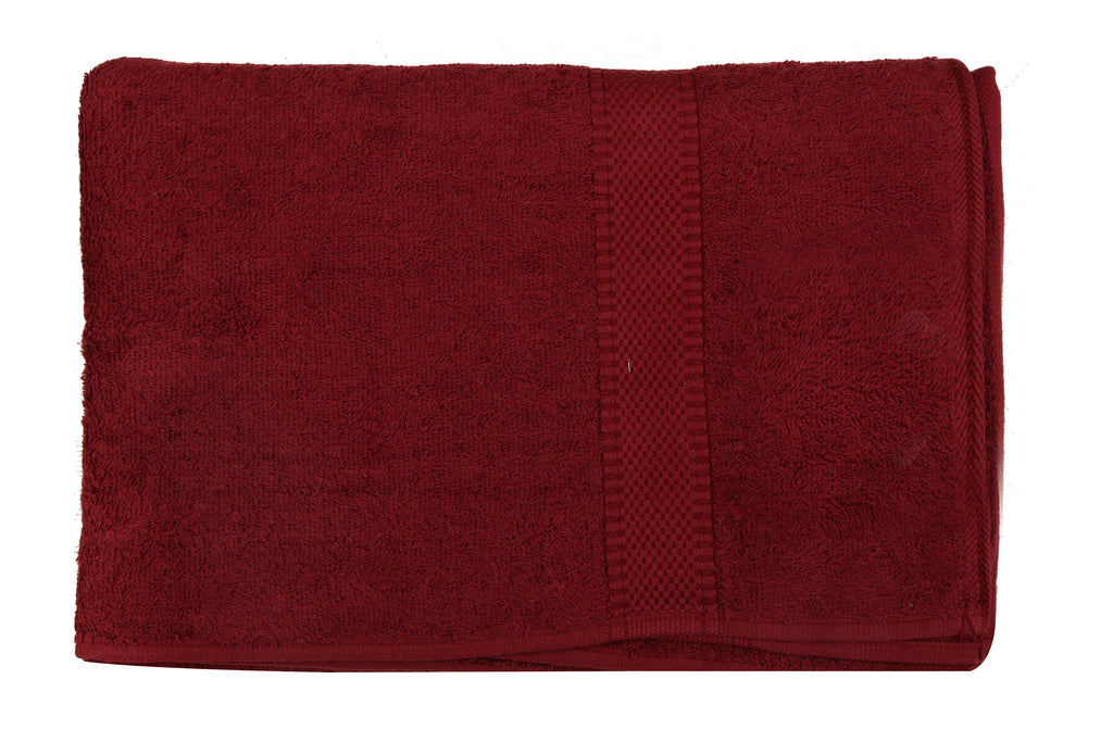 Maroon Cotton Bath Towel Plain(30 X 60 Inch) - Jagdish Store Online Since 1965