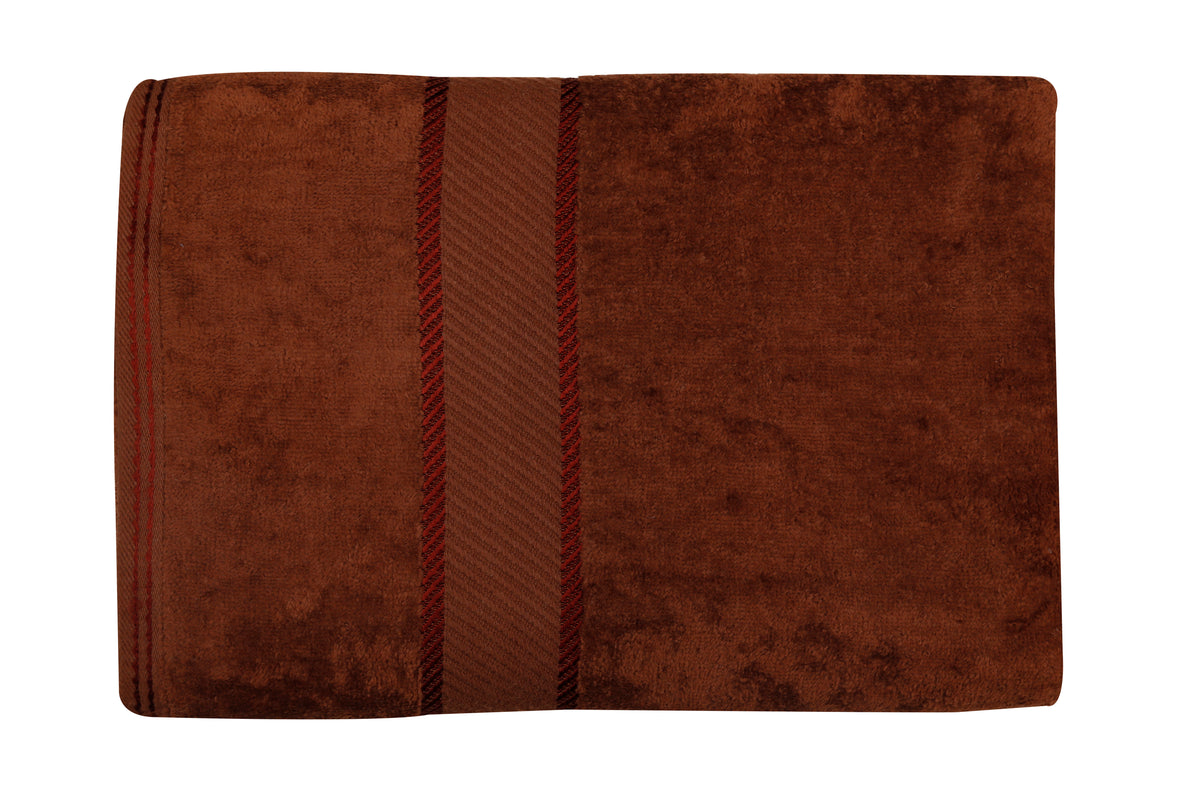 Brown Plain Cotton Bath Towel 30x60 inch front view