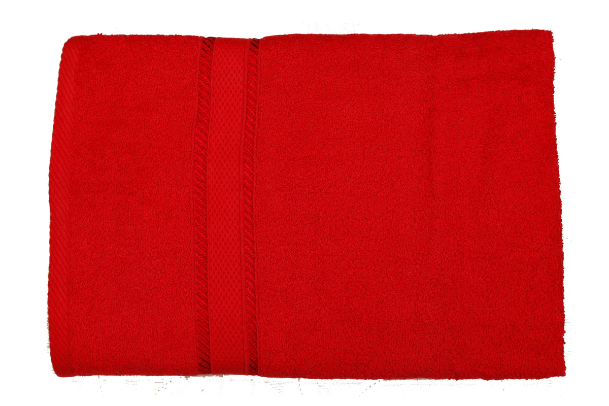 Maroon Plain Cotton Bath Towel 30x60 inch front view