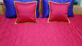 Reversible Plain PolySilk Quilted BedCover Set-(1 bedcover+ 2 Pillow Covers + 2 Cushion Covers) - Jagdish Store Karol Bagh Online Since 1965