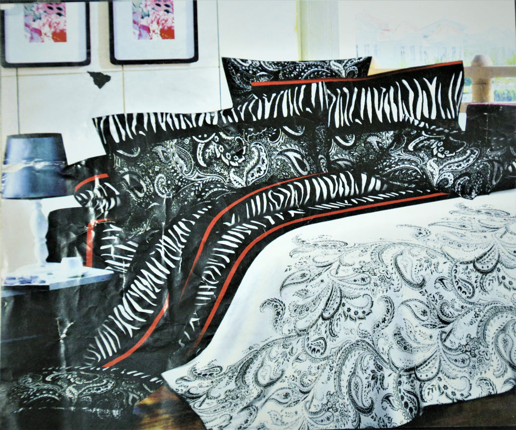 Abstract print Poly Cotton Bedsheet(90 X 100 Inch) Set -(1 bedsheet+ 2 Pillow Covers) - Jagdish Store Online Since 1965