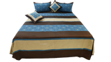 Embroidery Design Dupion Silk Double Bedcover with 2 Pillow Covers and 2 Cushion Covers