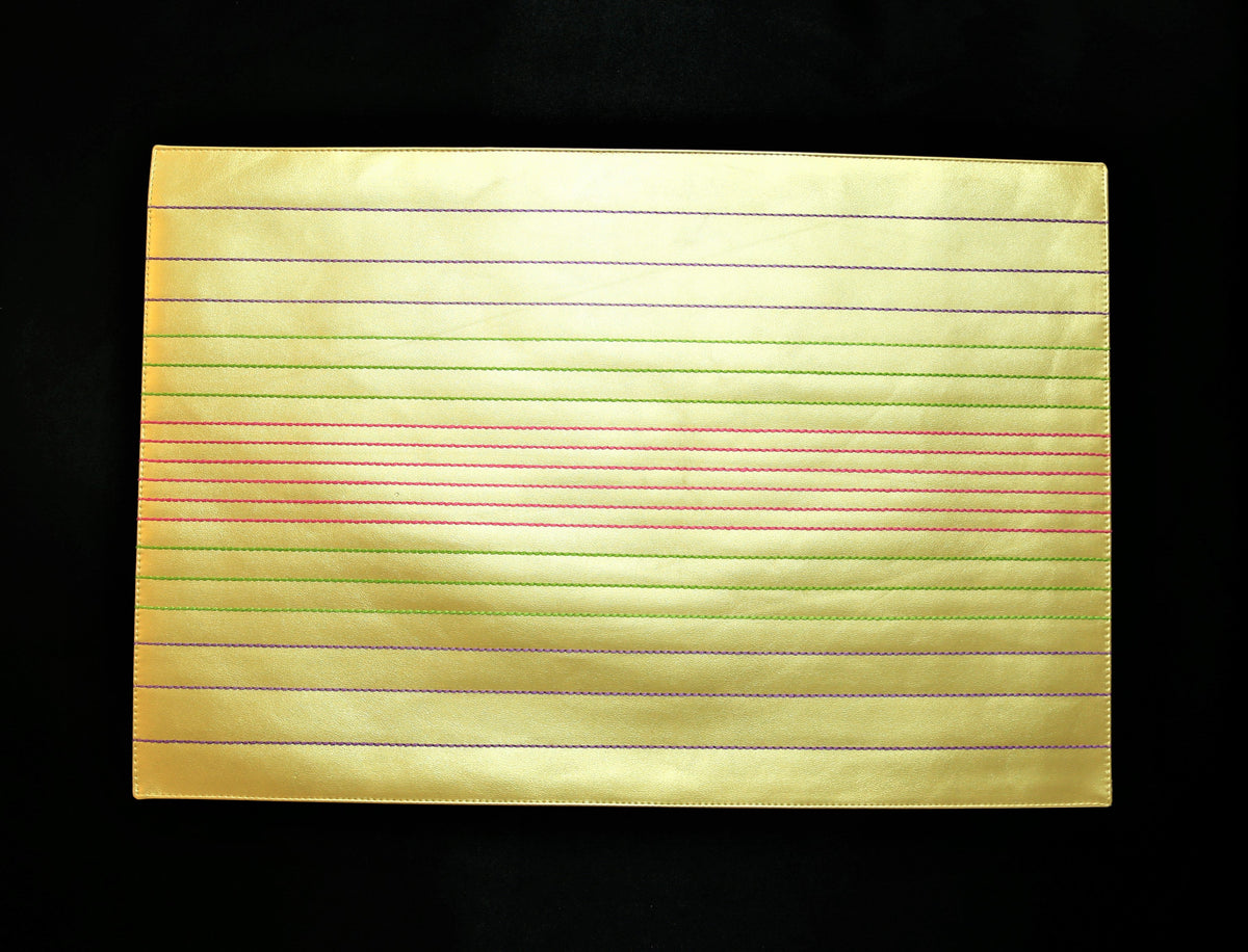Gold Stitched Table Mat 12x18 inch front view