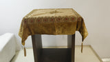 Hand Embroidered  (40 X 40 Inch) Table Cover(Golden)-Chenille - Jagdish Store Online Since 1965