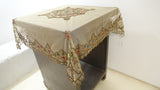 Hand Embroidery  (40 X 40 Inch) Table Cover(Brown)-Net - Jagdish Store Online Since 1965