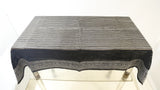 Sequence Stripe  (36 X 54 Inch) Table Cover(Black-Grey)-Tissue+Chenille - Jagdish Store Online Since 1965