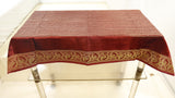 Sequence Stripe (36 X 54 Inch) Table Cover(Maroon)-Tissue+Chenille - Jagdish Store Online Since 1965