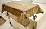 Sequence Strip (36 X 54 Inch) Table Cover(Beige)-Tissue+Shenil - Jagdish Store Online Since 1965