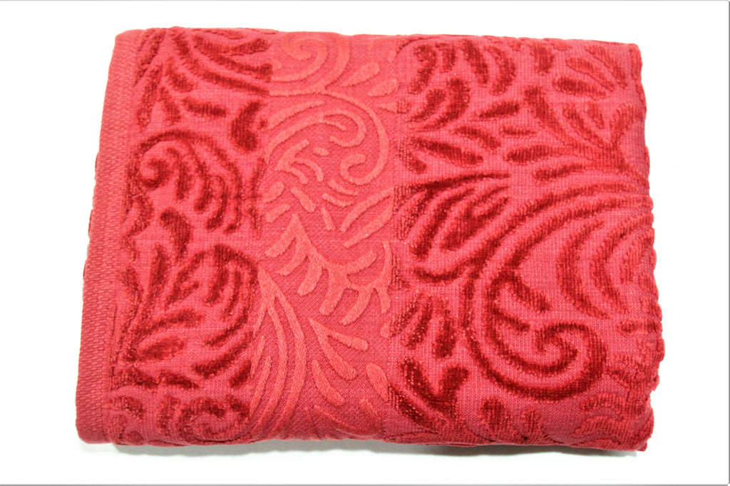 (Maroon) Self Cotton Bath Towel(30 X 60 Inch) - Jagdish Store Online Since 1965