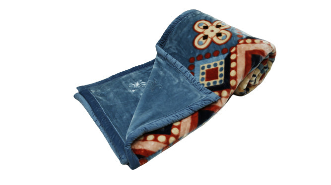 Utsav Festive Blue Double Bed Blanket - Jagdish Store Online 