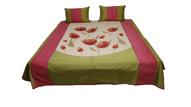 Tulip Flower Patch Double Bedcover with 2 Pillow Covers