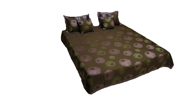 Viscose Jaguar Double Bedcover with 2 Pillow Covers and 2 Cushion Covers