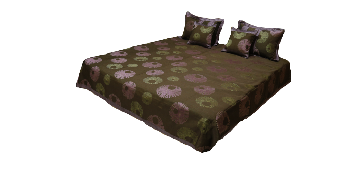 Viscose Jaguar Double Bedcover with 2 Pillow Covers and 2 Cushion Covers