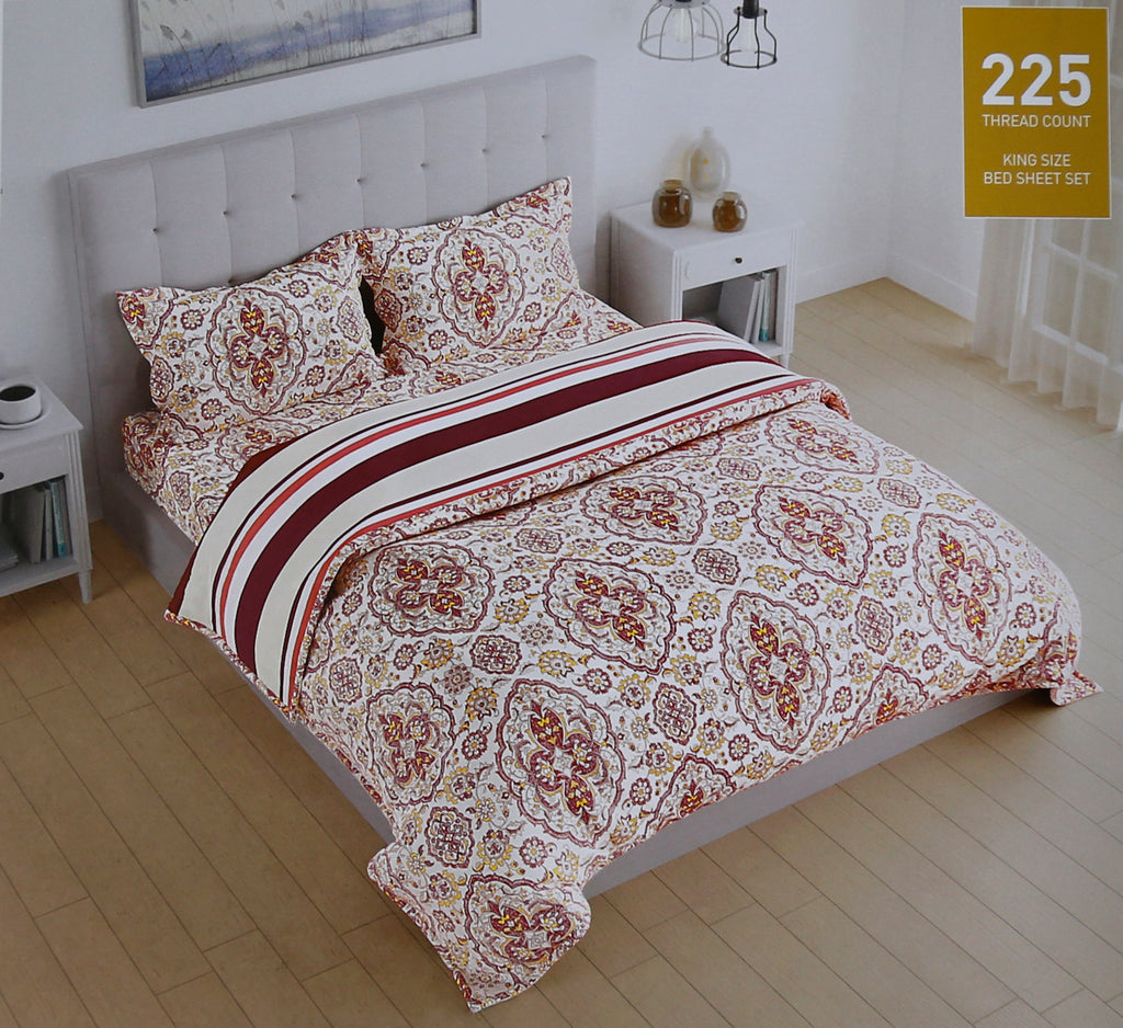 Boutique Living Floral Double Bedsheet with 2 Pillow Covers