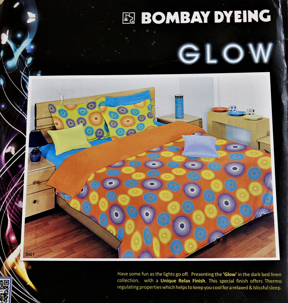 Bombay Dyeing Glow Cotton Bedsheet(90 X 100 Inch) Set -(1 bedsheet+ 2 Pillow Covers) - Jagdish Store Online Since 1965