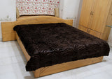 Mora- (Brown)Blanket(220 X 240 Cm)-Leather/Fur - Jagdish Store Online Since 1965