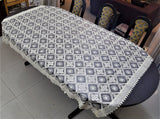 Embroidery+Lace(60x90 Inch)Table Cover(Off-White)-Tissue - Jagdish Store Online Since 1965
