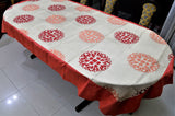 Printed(60x108 Inch)Table Cover(Cream/Gajri)-Sheer/Polyester - Jagdish Store Online Since 1965
