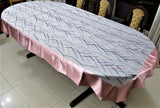 Printed (60x108 Inch)Table Cover(White/Pink)-Satin/Tissue - Jagdish Store Online Since 1965
