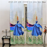 (Green/Blue) Curtain Self Design- Polyester(9 X 4 Feet) - Jagdish Store Online Since 1965