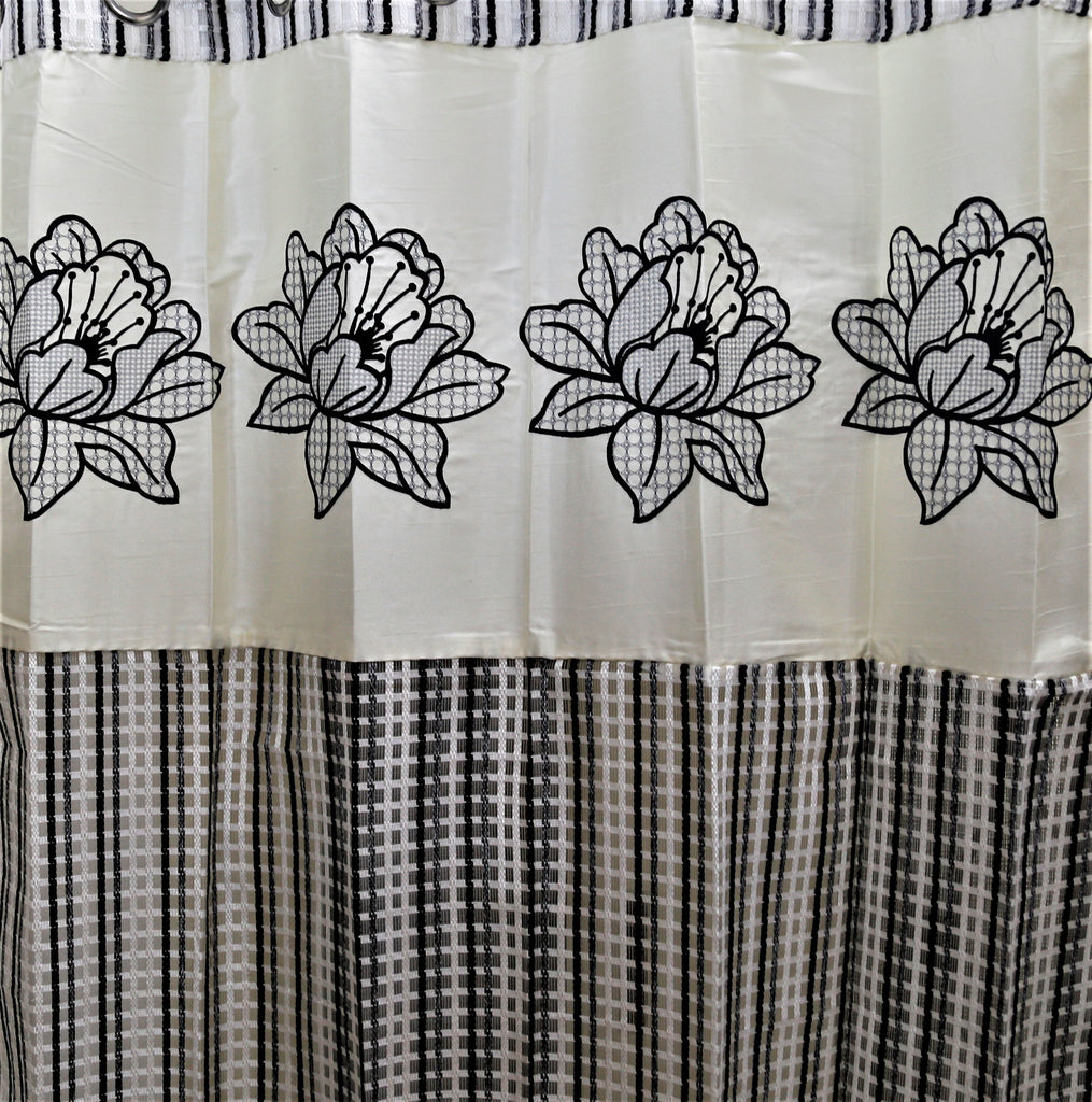 (Black) Curtain Self Design- Sheer(7 X 4 Feet) - Jagdish Store Online Since 1965