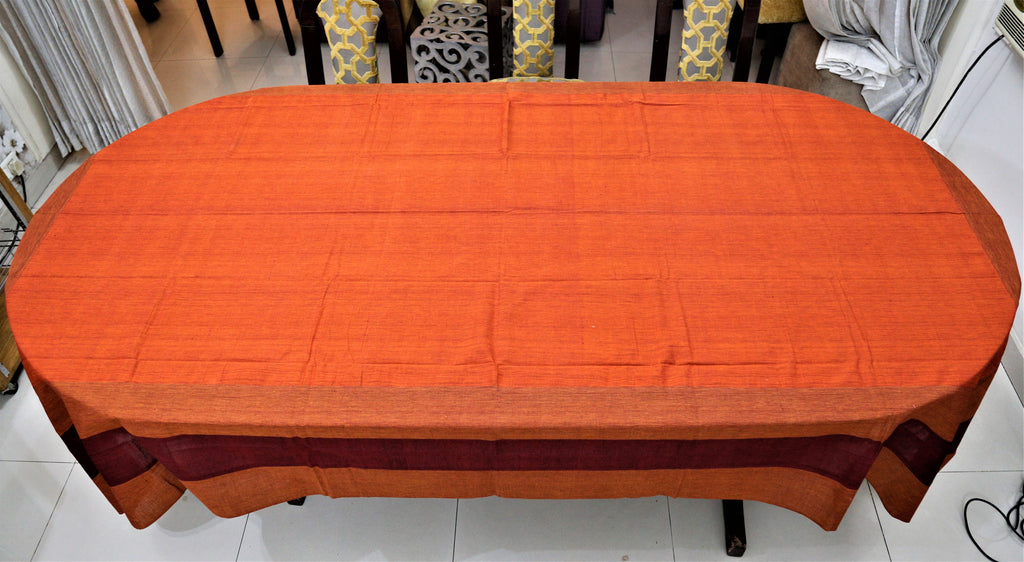 Plain(72x120 Inch)Table Cover(Rust)-Cotton - Jagdish Store Online Since 1965