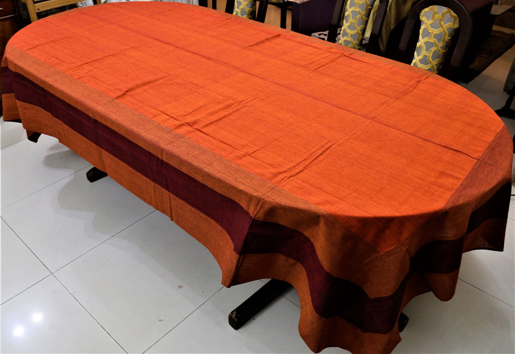 Plain(72x120 Inch)Table Cover(Rust)-Cotton - Jagdish Store Online Since 1965