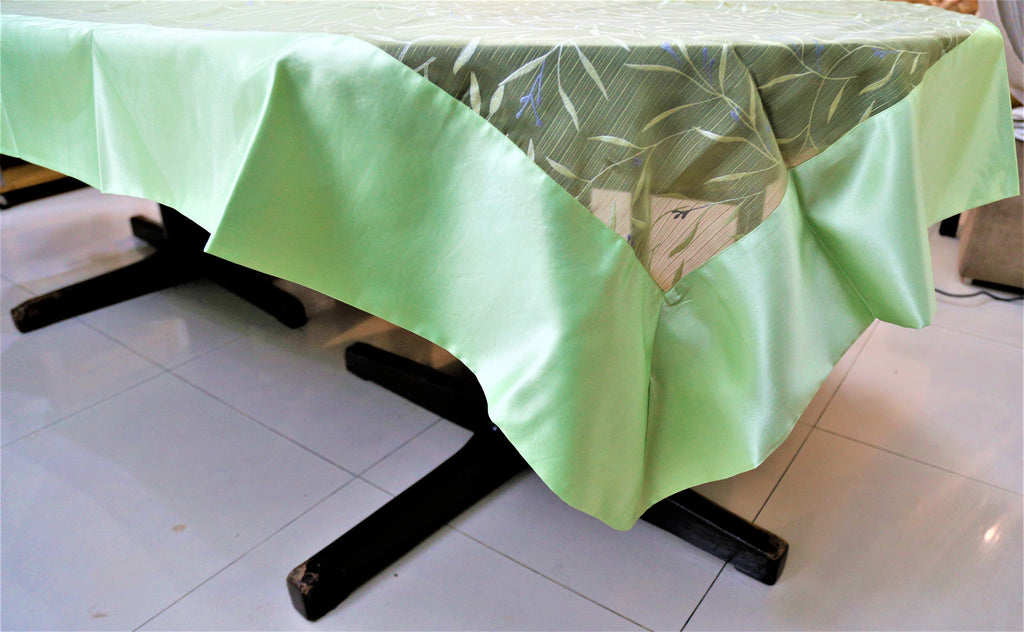 Embroidery(60x108 Inch)Table Cover(Green)-Sheer/Satin - Jagdish Store Online Since 1965