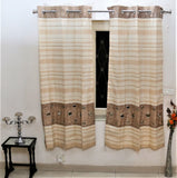 (Beige) Window Curtain Self Design- Polyester(6 X 4 Feet) - Jagdish Store Online Since 1965