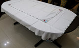 Embroidery(60x90 Inch)Table Cover(Green/White)-Cotton - Jagdish Store Online Since 1965