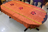 Patch Work(60x90 Inch)Table Cover(Rust)-Net/Velvet - Jagdish Store Online Since 1965