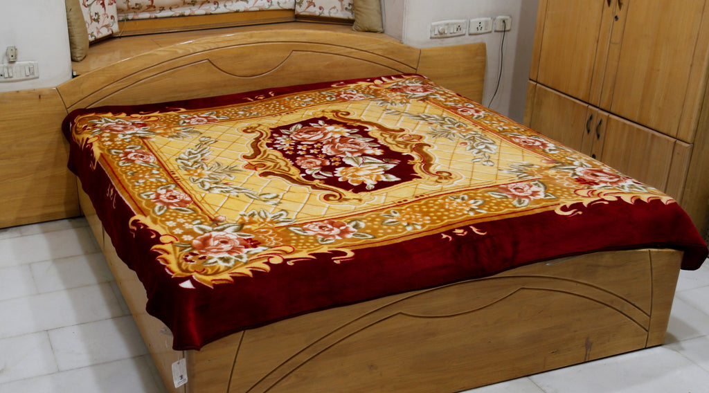Floral Printed (Multicolor) Blanket-(225 X 270 Cm)-Polyester - Jagdish Store Online Since 1965