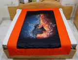 Guitar Printed(Orange/Blue) Polyester Quilt (60x90 Inch)-250GSM - Jagdish Store Online Since 1965