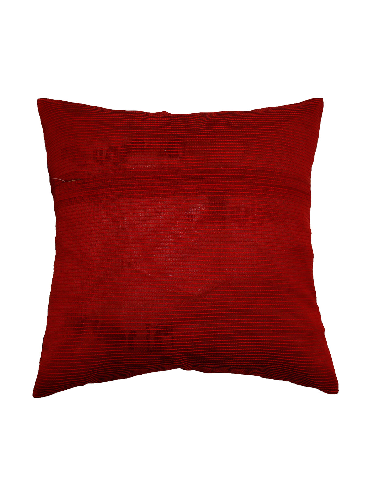 Plain red ribbed polysilk reverse of the banarsi brocade cushion cover