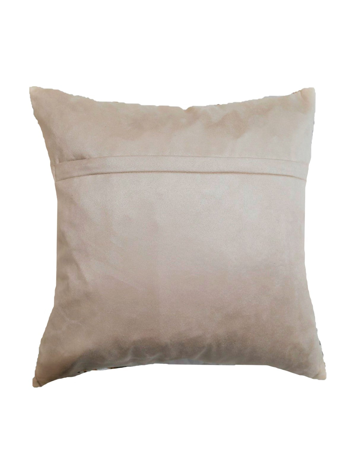 Plain cream velvet reverse of the foil printed cushion cover