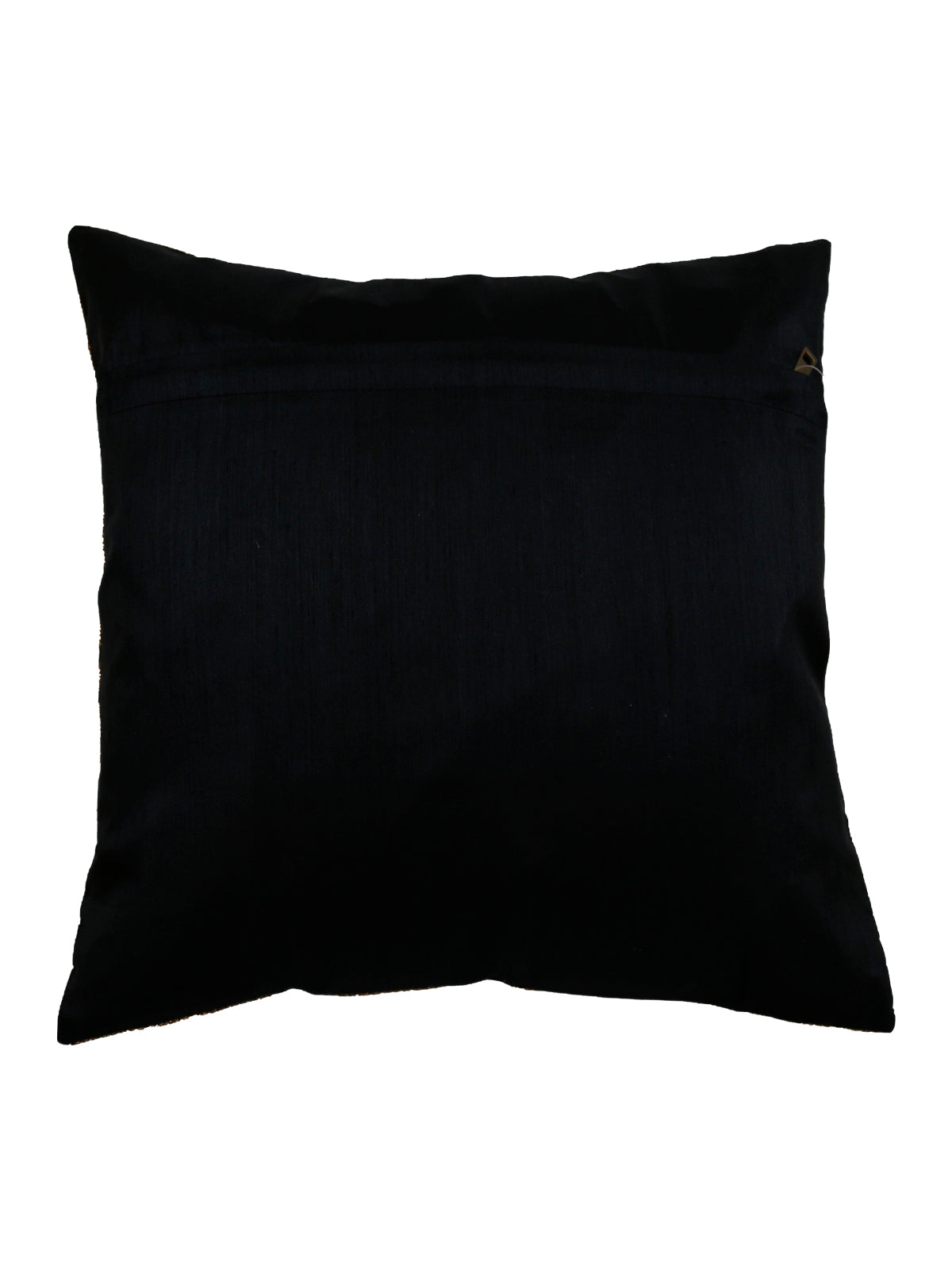 Plain black silk reverse of the gold brocade cushion cover