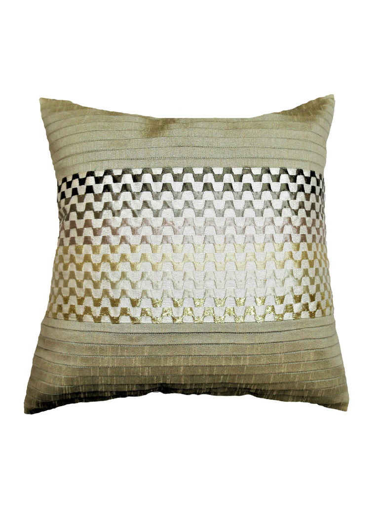 Embroidery/Pleats (P.Green) Cushion Cover- Polyester - Jagdish Store Online Since 1965