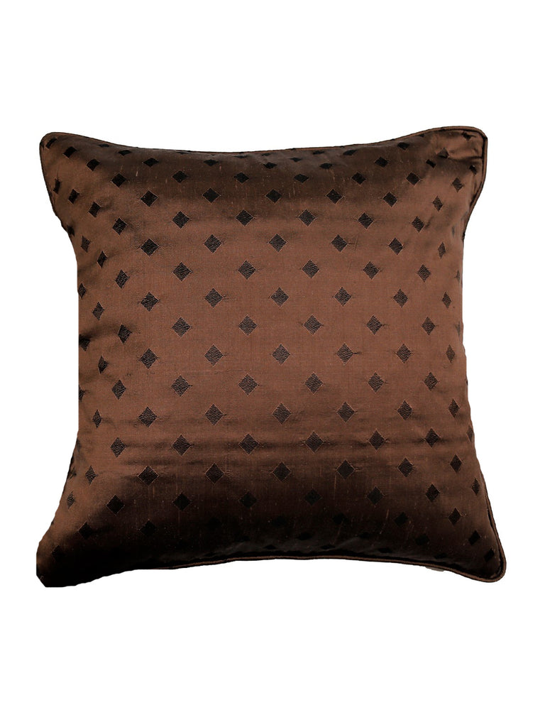 (Brown)Diamond Design- Silk Cushion Cover - Jagdish Store Online Since 1965
