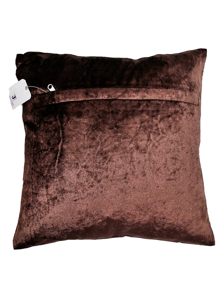 (Brown)Foil Printed- Velvet Cushion Cover - Jagdish Store Online Since 1965
