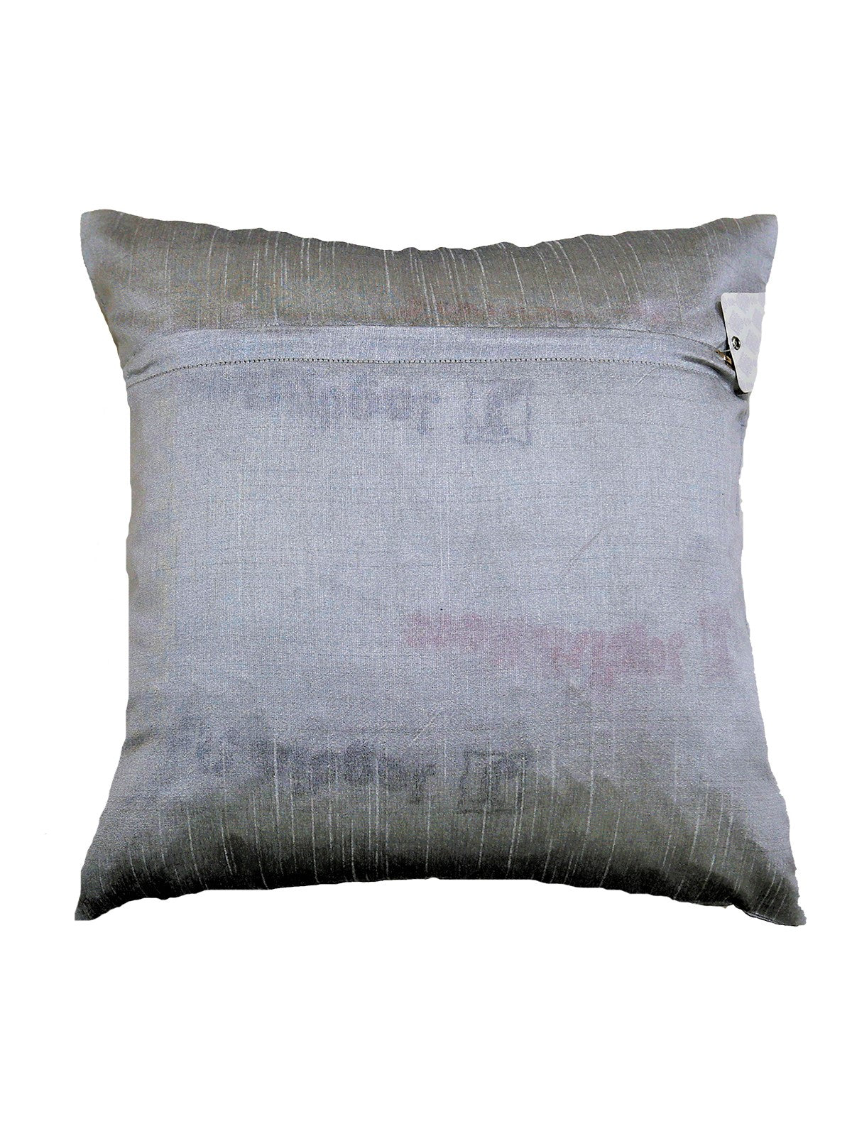 Plain grey silk reverse with concealed zip
