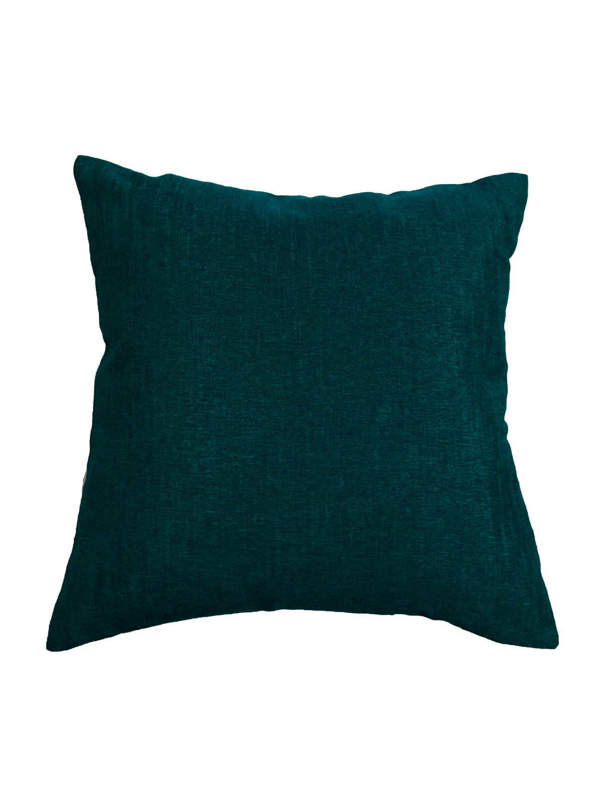 Plain deep teal textured cushion cover