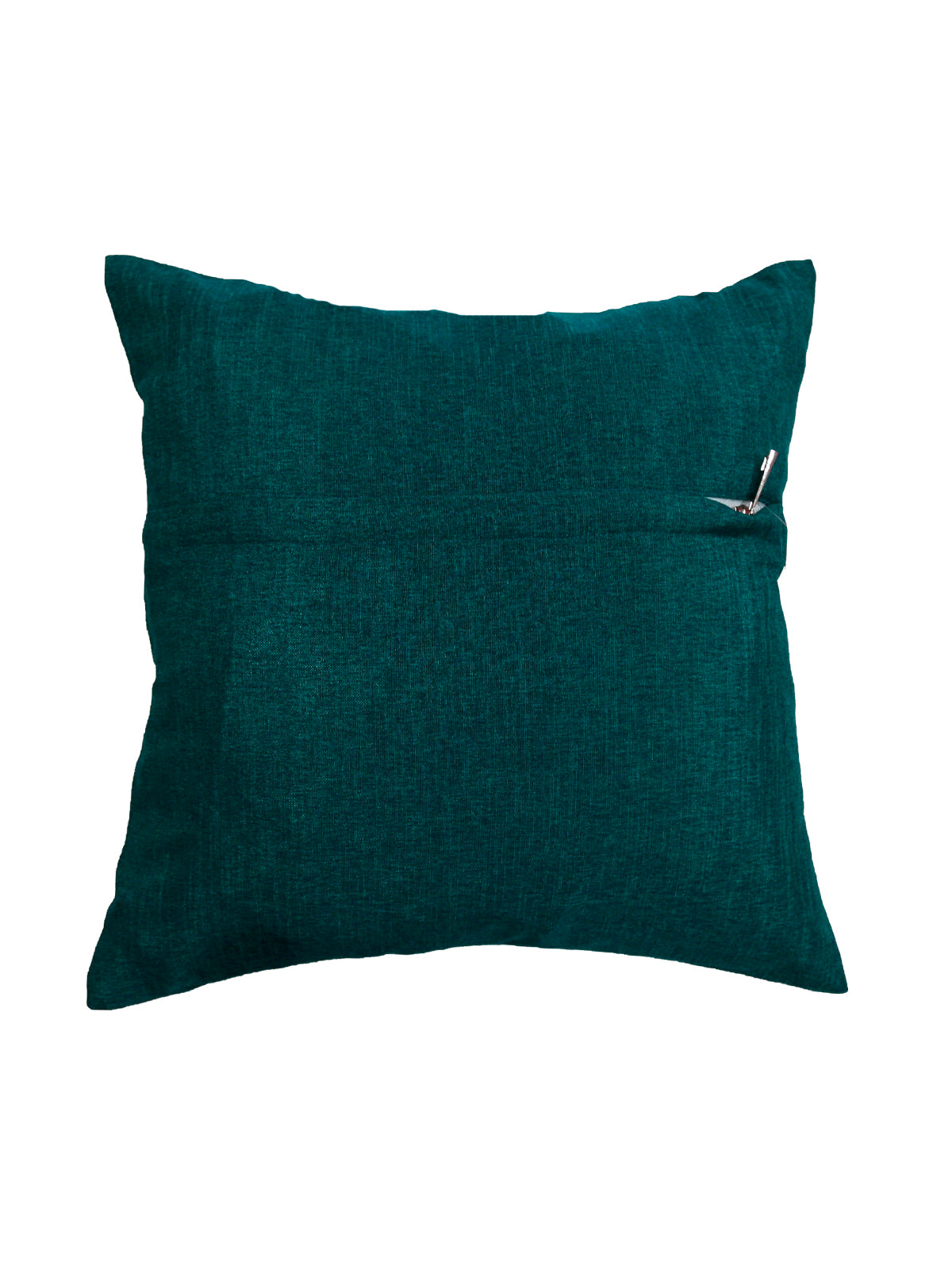Plain deep teal textured reverse with concealed zip