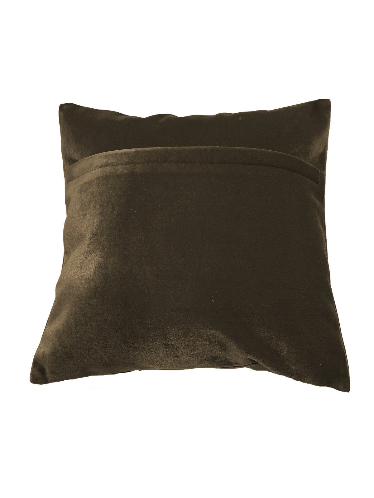 Plain olive green velvet reverse with concealed zip