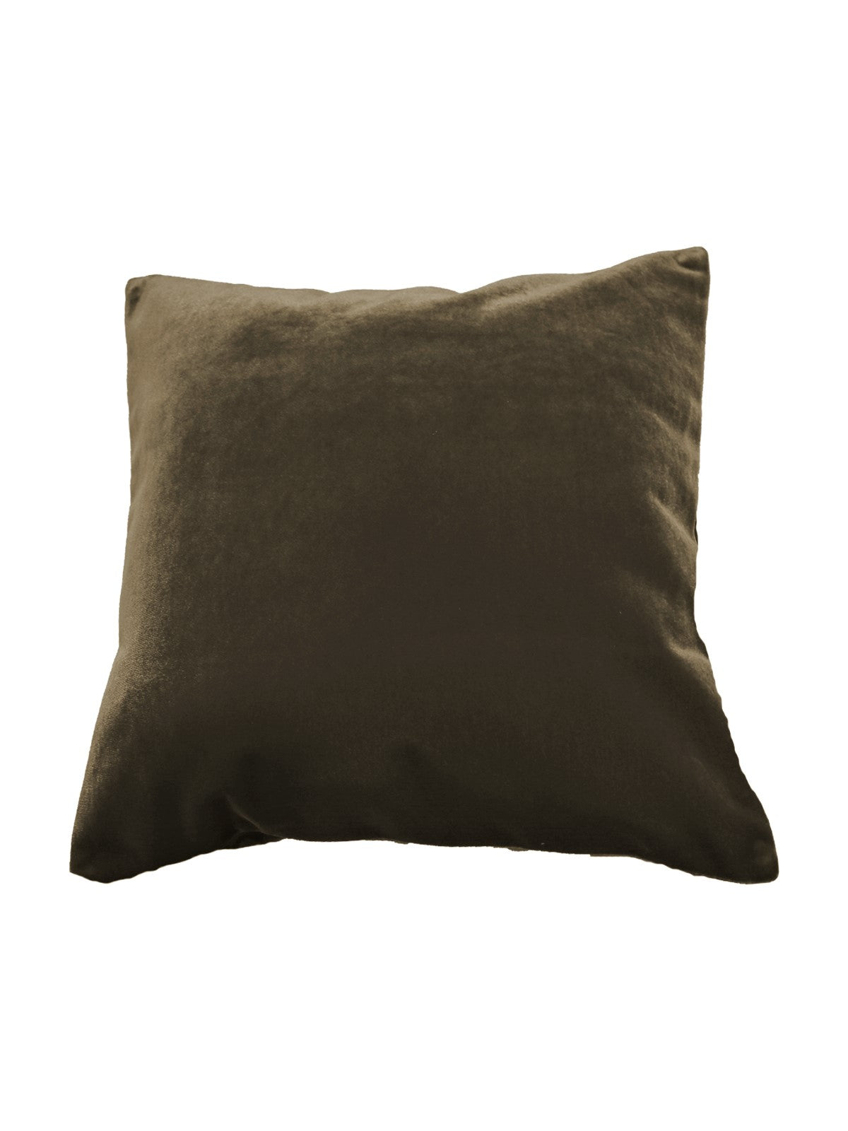 Olive green plain velvet cushion cover