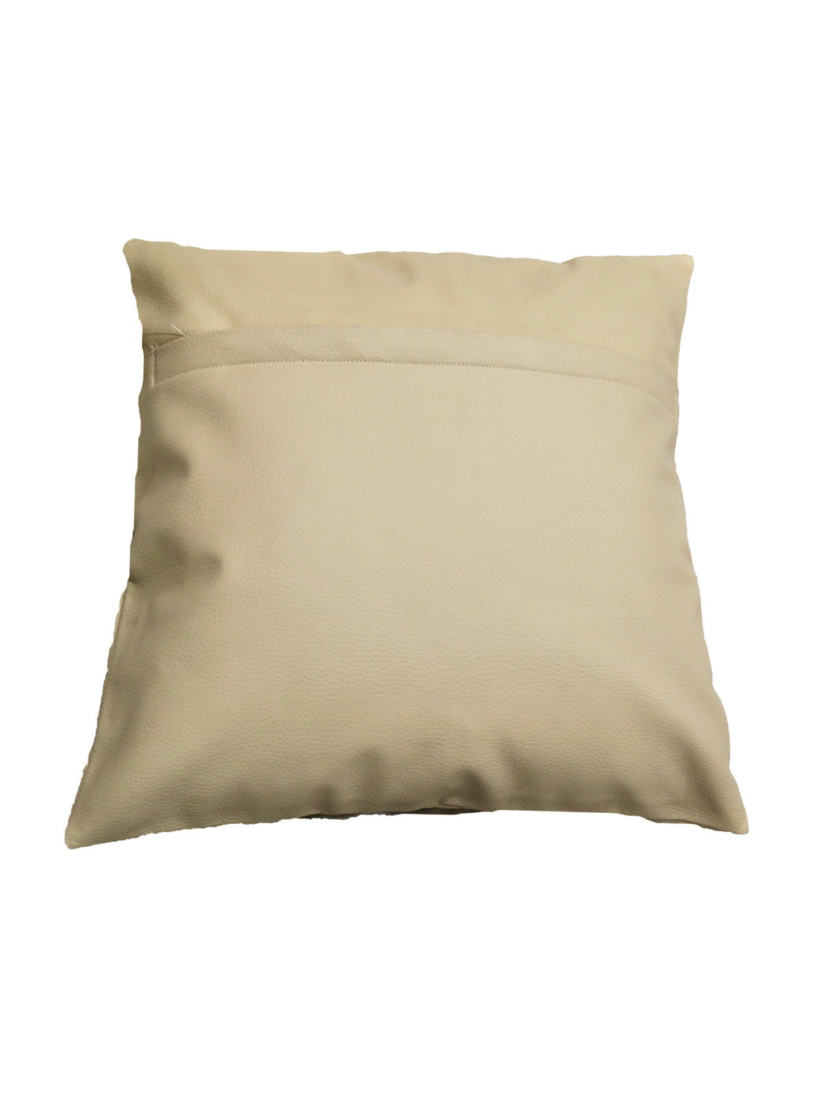 Plain cream faux leather reverse with concealed zip